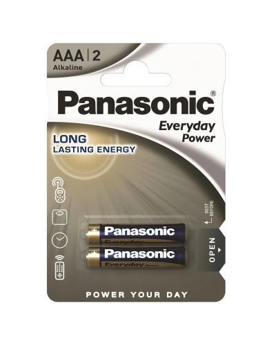 Батарейка Panasonic LR03REE/2BR EVERYDAY POWER лужна ААА блістер, 2 шт.