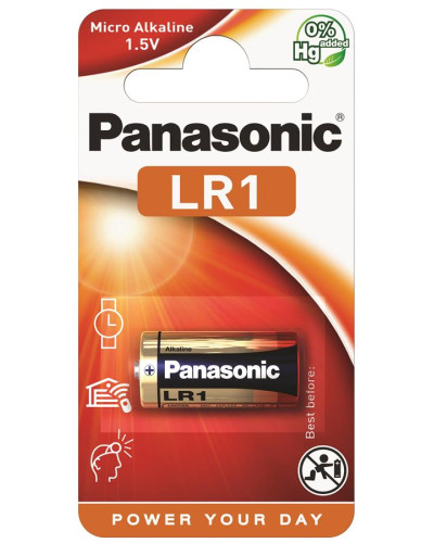 Батарейка Panasonic LR1L/1BE щелочная LR1(910А, MN9100) блистер, 1 шт.