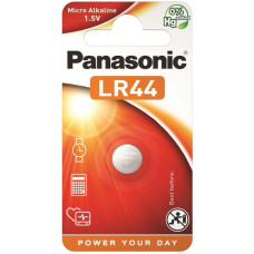 Battery Panasonic LR-44EL/1B alkaline LR44(A76, AG13, G13A, PX76, GP76A, RW82) blister, 1 pcs.