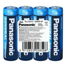 Батарейка Panasonic R6BER/4P GENERAL PURPOSE угольно-цинковая AA(R6) пленка, 4 шт.