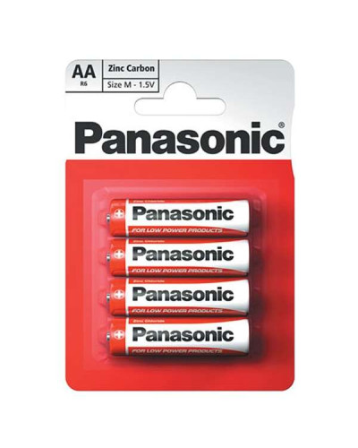 Батарейка Panasonic R6REL/4BPR RED ZINC вугільно-цинкова AA(R6) блістер, 4 шт.