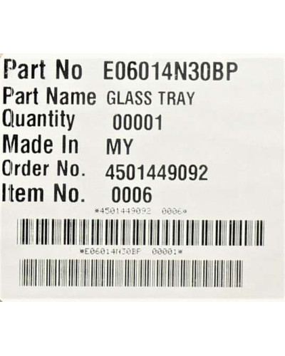 Стеклянная тарелка для микроволновки Panasonic E06014N30BP