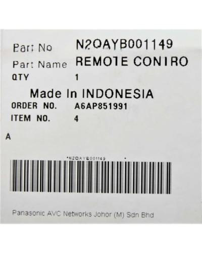 Пульт дистанционного управления Panasonic N2QAYB001149