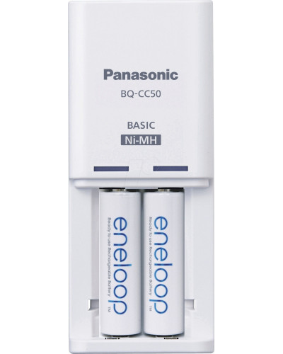 Зарядное устройство Panasonic K-KJ50MCD20E Compact Charger+ Аккумулятор Eneloop NI-MH AA 2000 мАч, 2 шт.