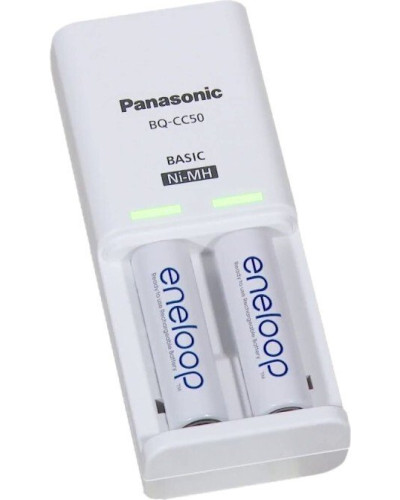 Зарядное устройство Panasonic K-KJ50MCD20E Compact Charger+ Аккумулятор Eneloop NI-MH AA 2000 мАч, 2 шт.