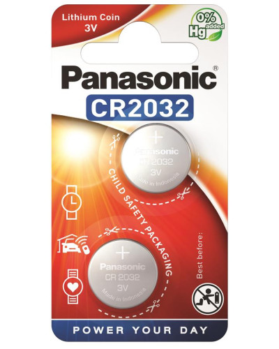 Батарейка Panasonic CR-2032EL/2B литиевая CR2032 блистер, 2 шт.