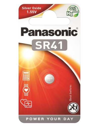 Батарейка Panasonic SR-41EL/1B серебро-цинковая SR41(392, V392, D392) блистер, 1 шт.