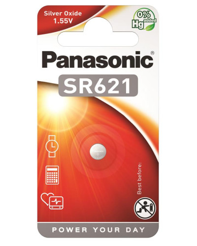 Батарейка Panasonic SR-621EL/1B серебро-цинковая SR621(364, V364, D364) блистер, 1 шт.