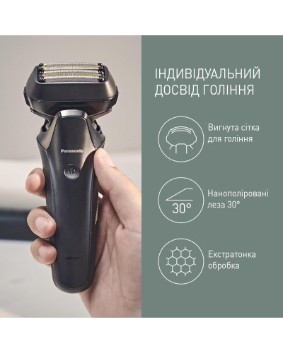 Электробритва Panasonic ES-LS6A-K820-AS в комплекте с дополнительной сменной сеточкой для электробритв Panasonic WES9600Y1361
