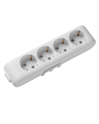 Колодка Panasonic X-tendia с заземлением, 4 гнезда, с защитными шторками WLTB04402GR-UA1