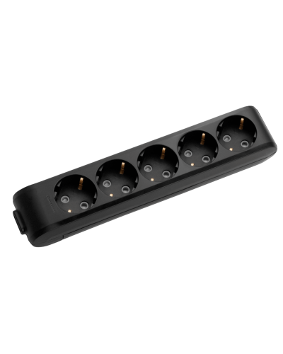 Колодка Panasonic X-tendia с заземлением, 5 гнезд, с защитными шторками WLTB04502BL-UA1