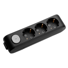 Panasonic X-tendia 3-socket socket, with grounding, switch and protective shutters WLTA04302BL-UA1