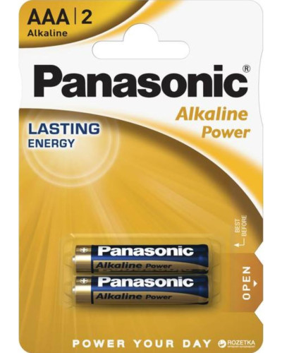 Батарейка Panasonic LR03REB/2BP ALKALINE POWER лужна AAA блістер, 2 шт.