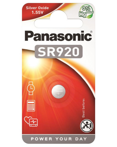 Батарейка Panasonic SR-920EL/1B срібло-цинкова SR920(370, V370, D370) блістер, 1 шт.