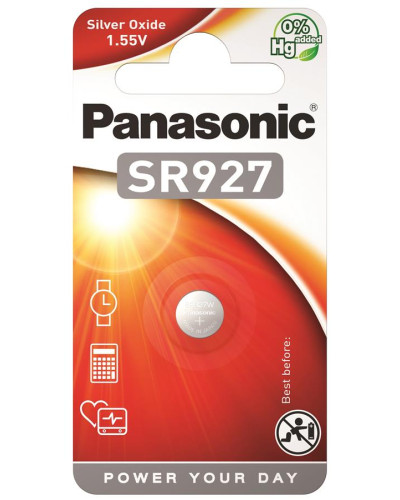Батарейка Panasonic SR-927EL/1B срібло-цинкова SR927(395, V395, D395) блістер, 1 шт.