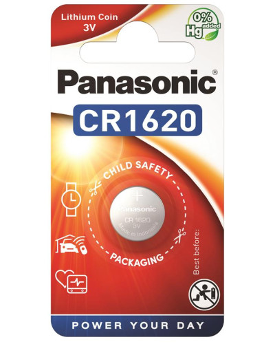 Батарейка Panasonic CR-1620EL/1B литиевая CR1620 блистер, 1 шт.