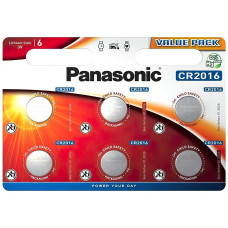 Батарейка Panasonic CR-2016EL/6B литиевая CR2016 блистер, 6 шт.