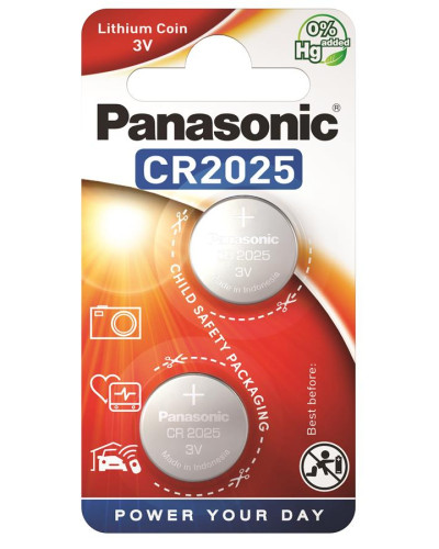 Батарейка Panasonic CR-2025EL/2B литиевая CR2025 блистер, 2 шт.