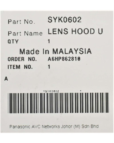 Бленда для видеокамеры Panasonic SYK0602