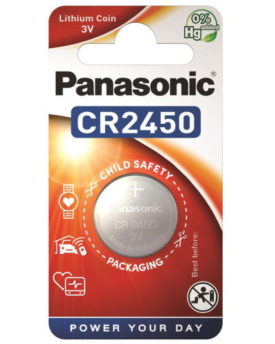 Батарейка Panasonic CR-2450EL/1B литиевая CR2450 блистер, 1 шт.