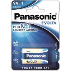 Батарейка Panasonic 6LR61EGE/1BP EVOLTA щелочная 6LR61(6LF22, MN1604, MX1604, Крона) блистер, 1 шт.